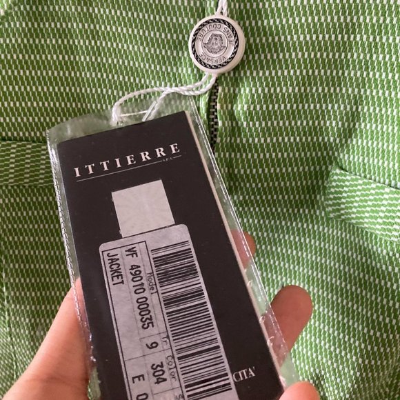 versace jeans couture y2k collar zippered zip up light green jacket size M - Picture 3 of 4